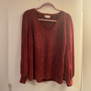 Chenille V Neck Sweater